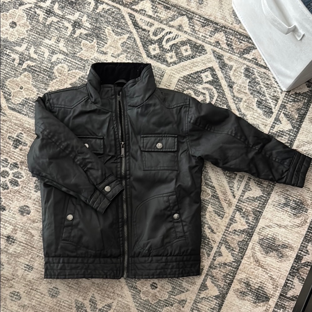 Pumpkin Patch Black Moto Jacket Coat Size 4